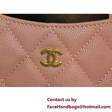 Chanel Grained Calfskin  &  Gold-Tone Metal Zip Coin Purse AP2061 Light Pink 2025